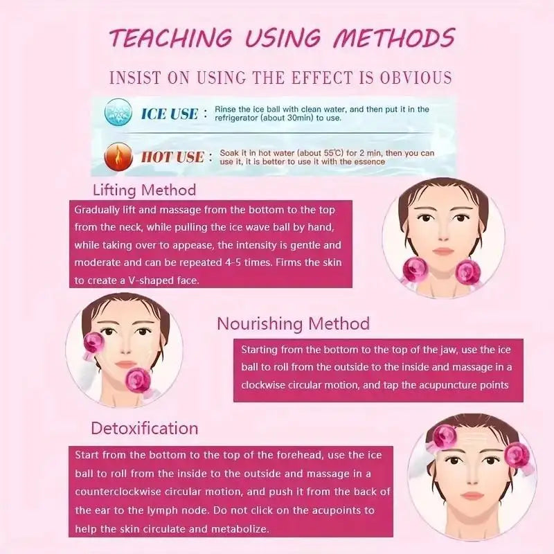 2Pcs Ice Globes Facial Massager Cooling Roller for Face and Eyes