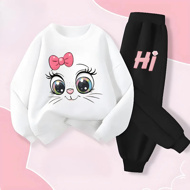 Girls' Long Sleeve Hoodie and Pants 2-Piece Set