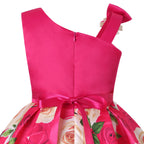 Girls' Floral Ball Gown Sleeveless Tea-Length Party Dress