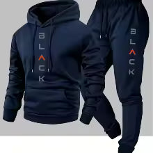 Men's Printed Hooded Sweatshirt and Sweatpants Set