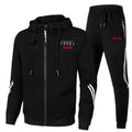 Men's Zip-Up Hooded Sweatshirt and Pants Two Piece Set