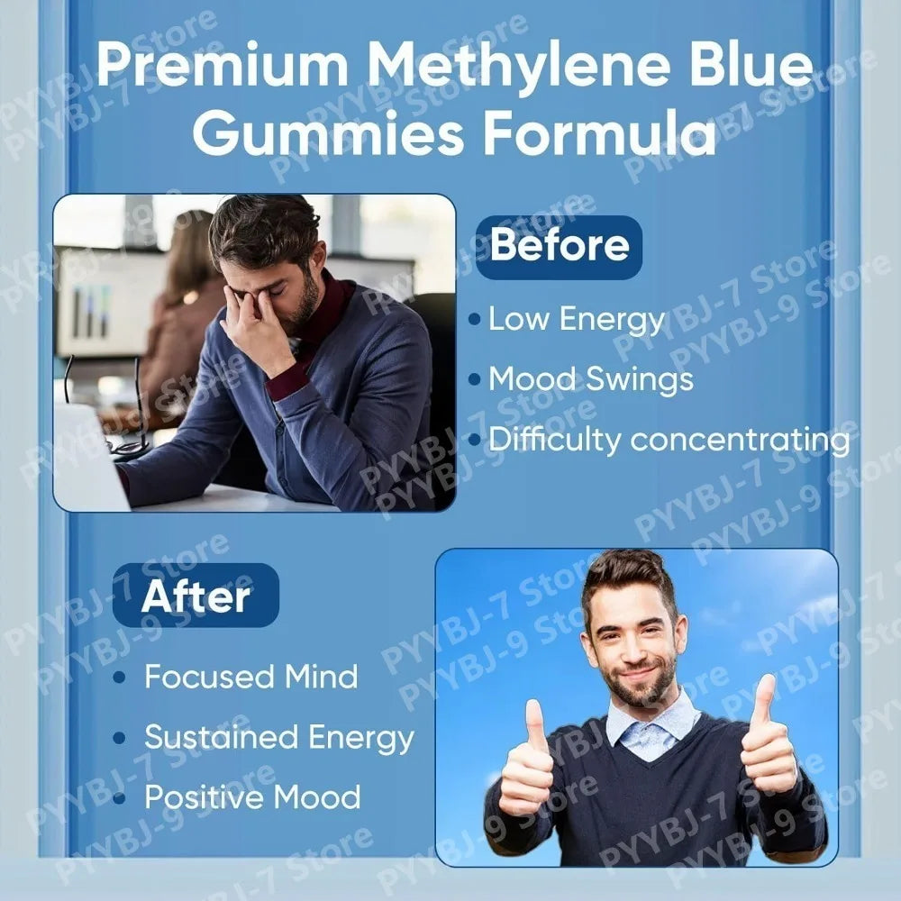 Methylene Blue Cognitive and Energy Support Dietary Supplement Gummies