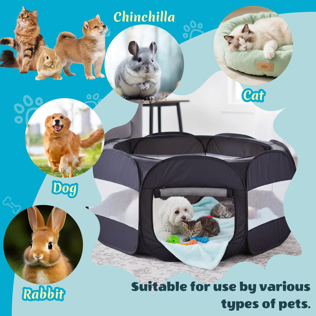 Foldable Portable Small Animal Playpen Enclosure for Cats Dogs