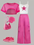 Girls' Star-Print Camisole Jacket and Cargo Pants 3-Piece Set