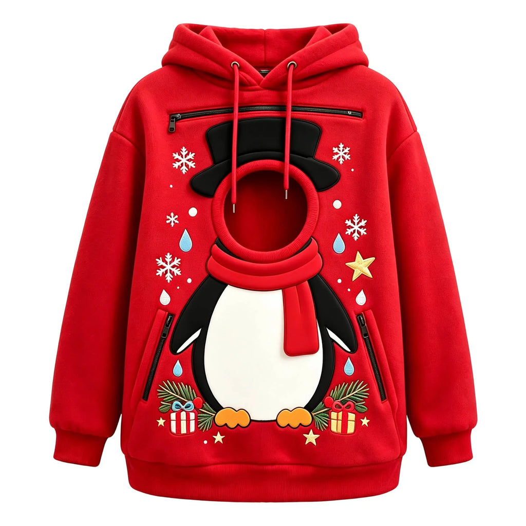 Unisex Christmas Pattern Pet Carrier Pouch Hoodie
