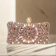 Women's Luxury Pearl Rhinestone Evening Clutch Bag