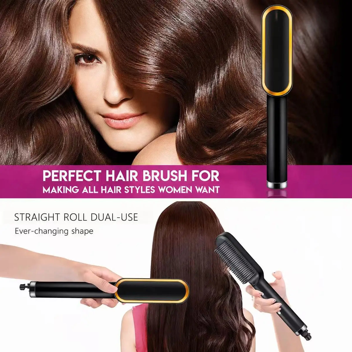 Dual-Purpose Heated Straightening and Curling Comb