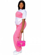 Women's Dashiki African Short Sleeve Top and Pants 2-Piece Set