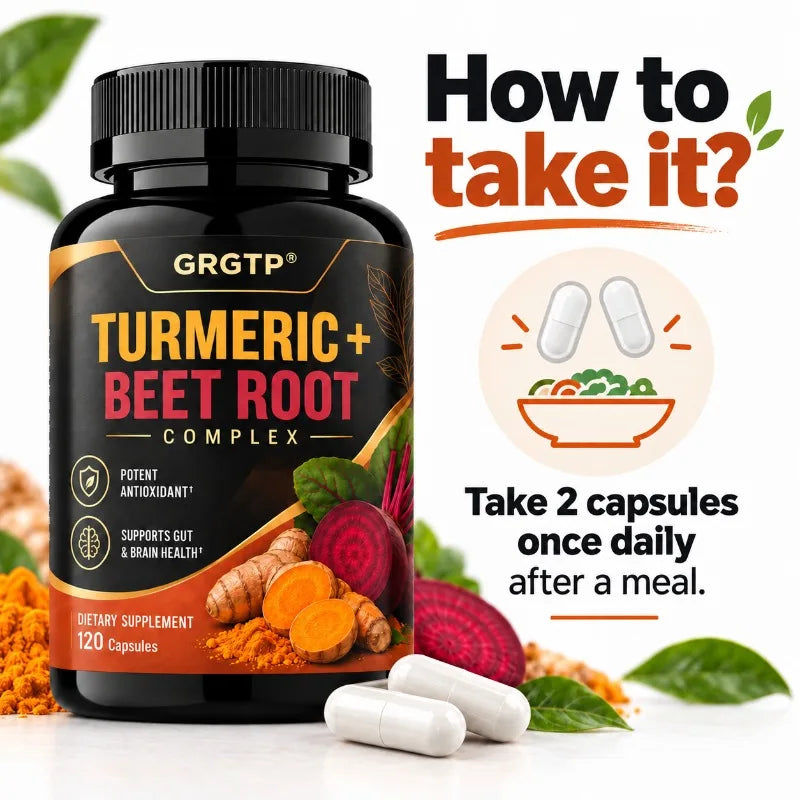 Turmeric Beet Root Complex Antioxidant Energy Supplement Capsules