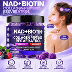 NAD+ and Biotin Hair Skin Nails Support Dietary Supplement Gummies