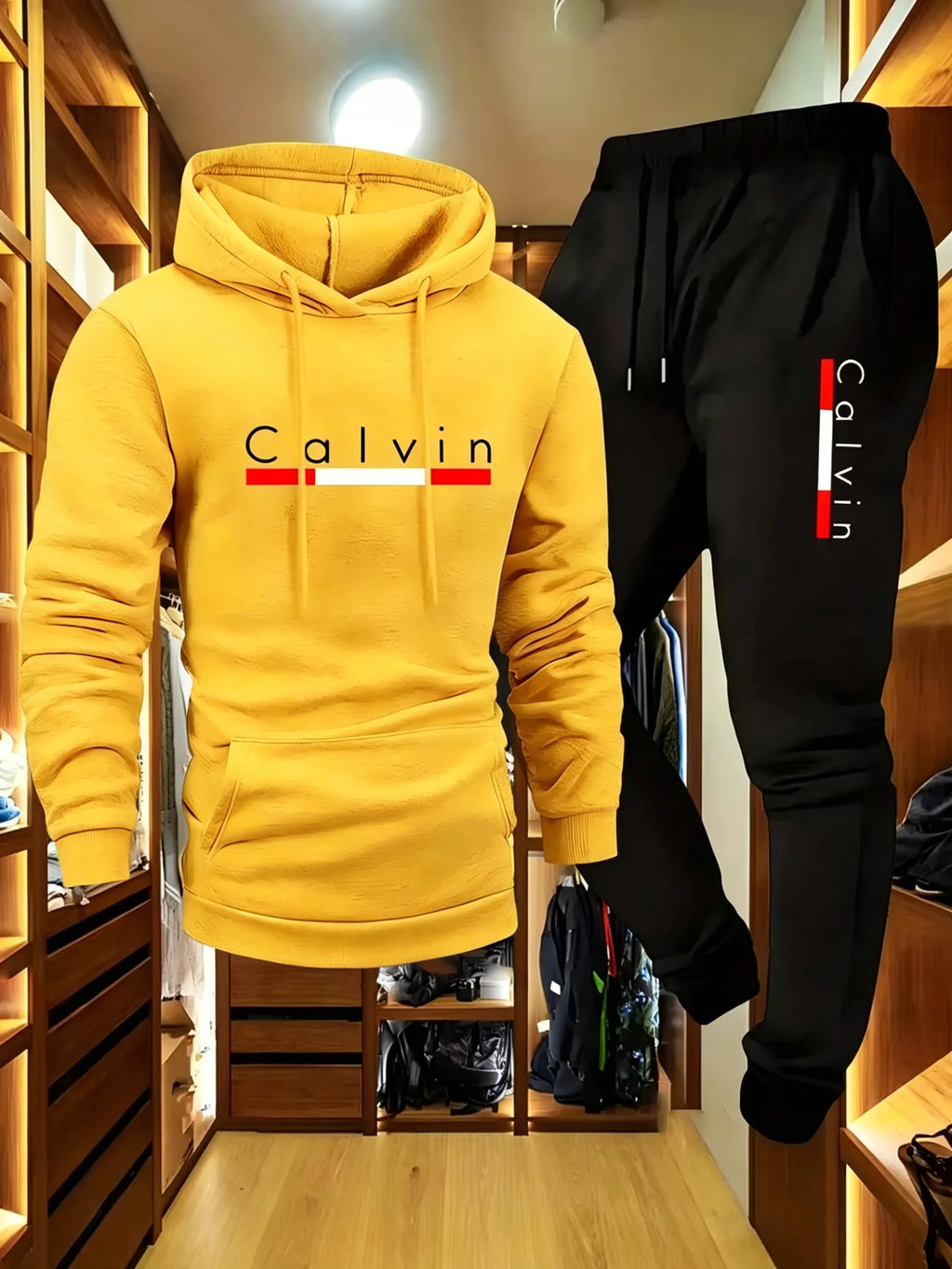 Men's Winter Fleece Hoodie and Jogger Pants Set