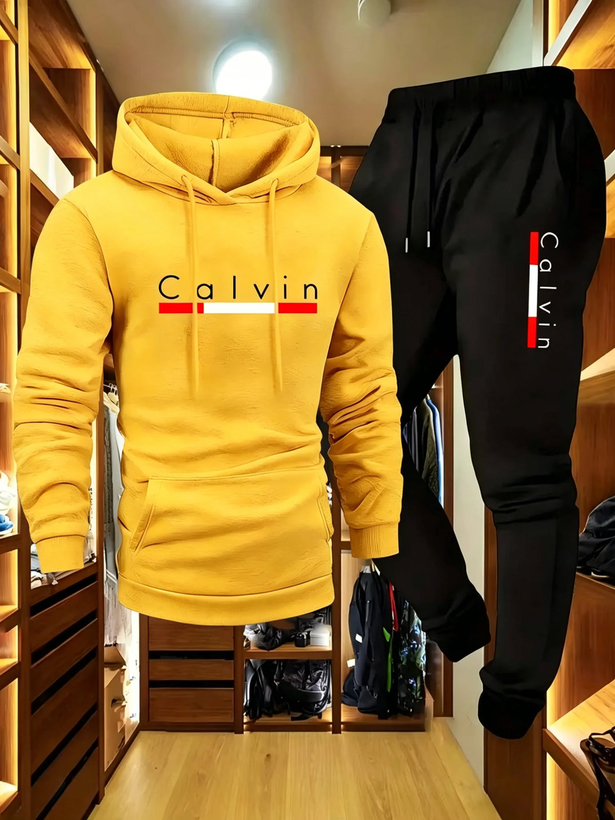 Men's Winter Fleece Hoodie and Jogger Pants Set