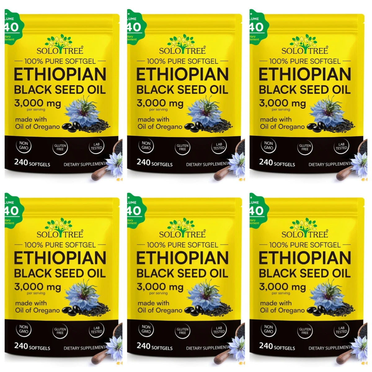 Black Seed Oil with Oregano Oil Dietary Supplement Softgels