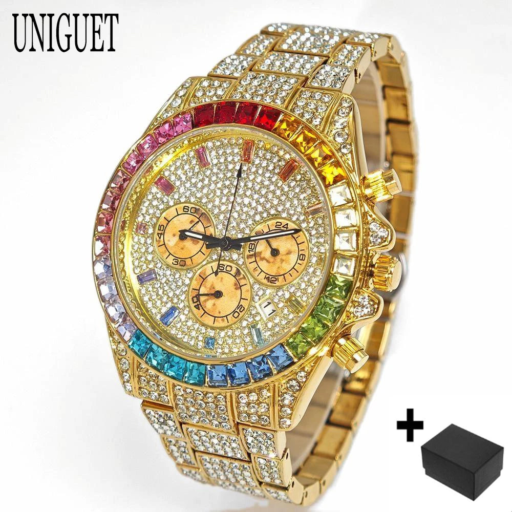 Men's Luxury Hip Hop Diamond Quartz Wristwatch