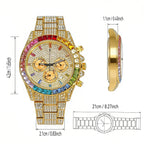 Men's Luxury Hip Hop Diamond Quartz Wristwatch