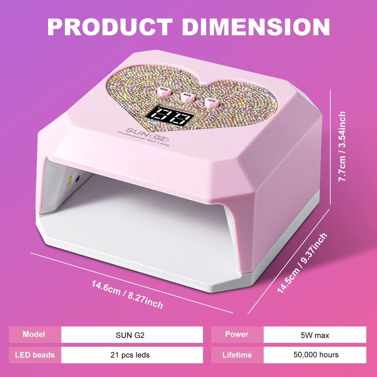 Portable UV Nail Dryer Lamp 21 LEDs for Gel Polish