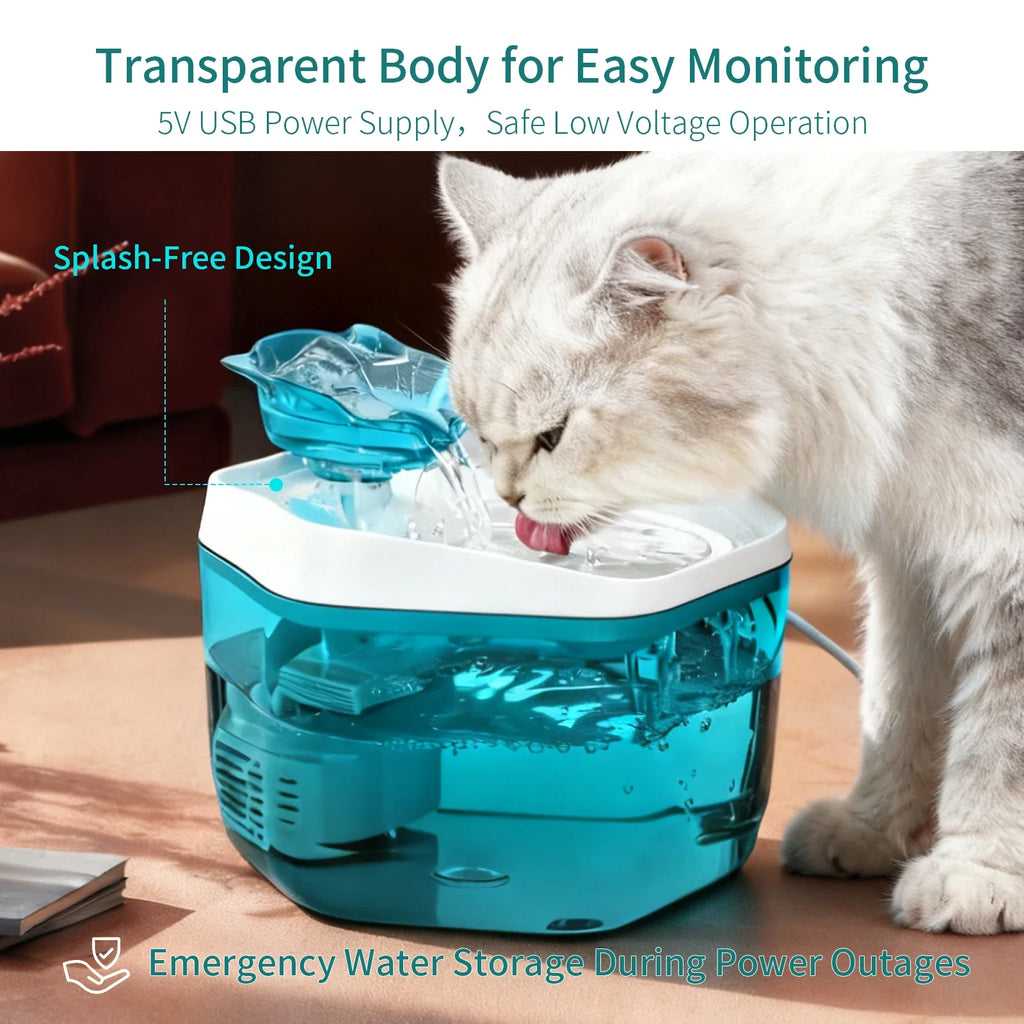 USB Powered Cat Water Fountain 1.2L Pet Dispenser