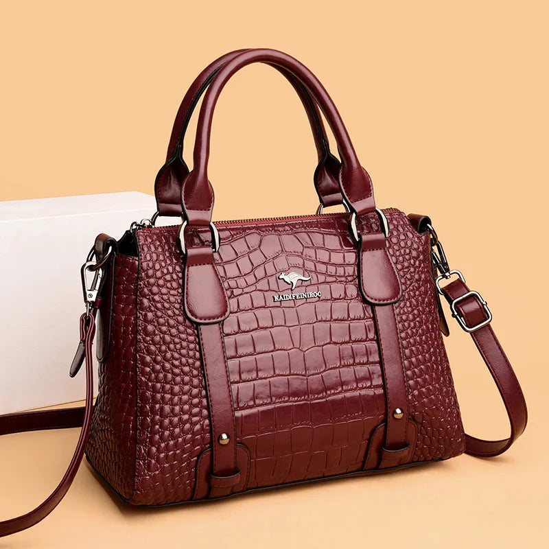 Women's Solid Color Soft PU Leather Shoulder Crossbody Bag