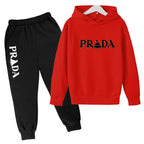 Kids' Printed Hooded Sweatshirt and Pants 2-Piece Set