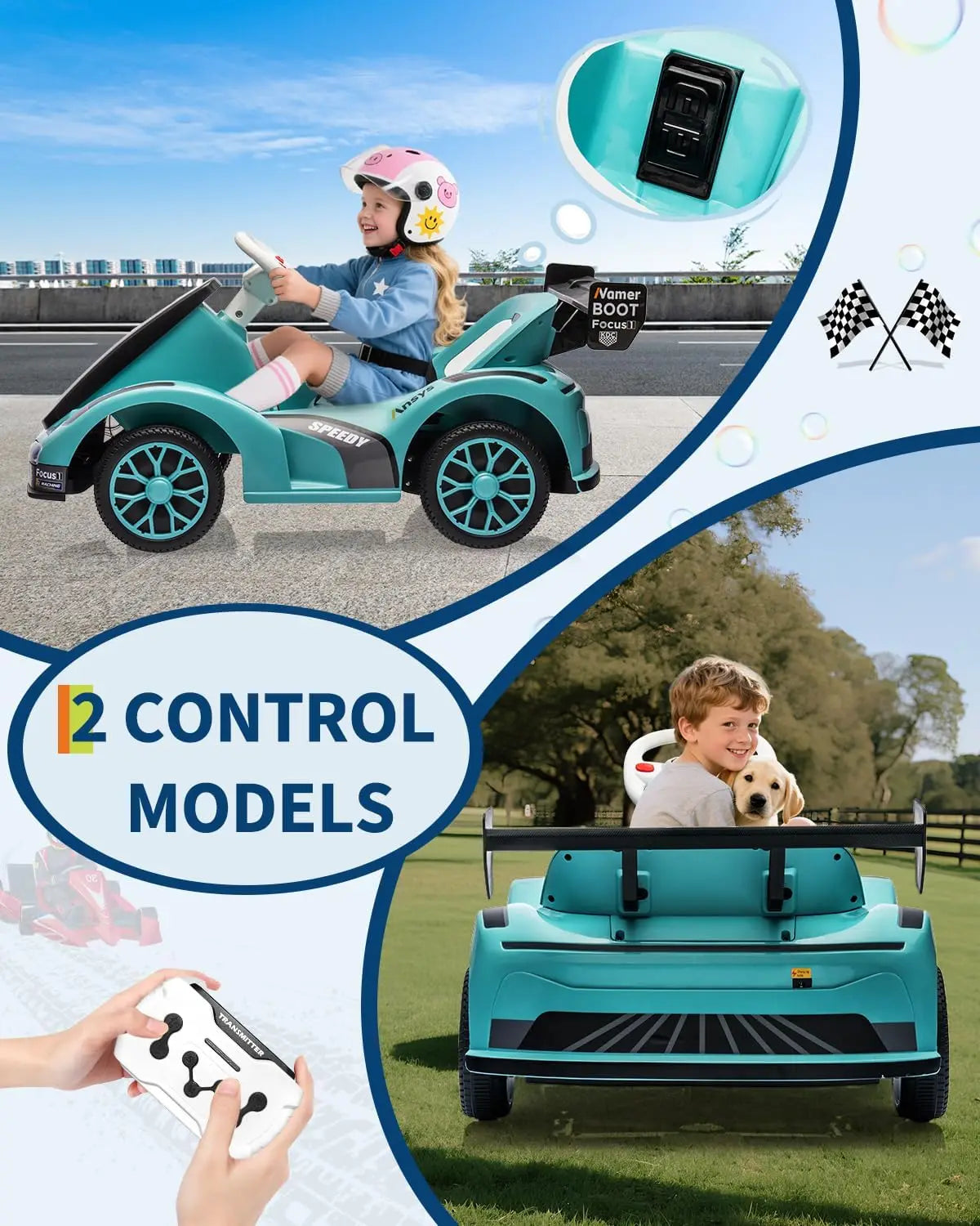 Kids 6V Electric Drift Go Kart Ride-On Toy with Remote Control