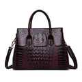 Women's Crocodile Pattern PU Leather Crossbody Tote Bag