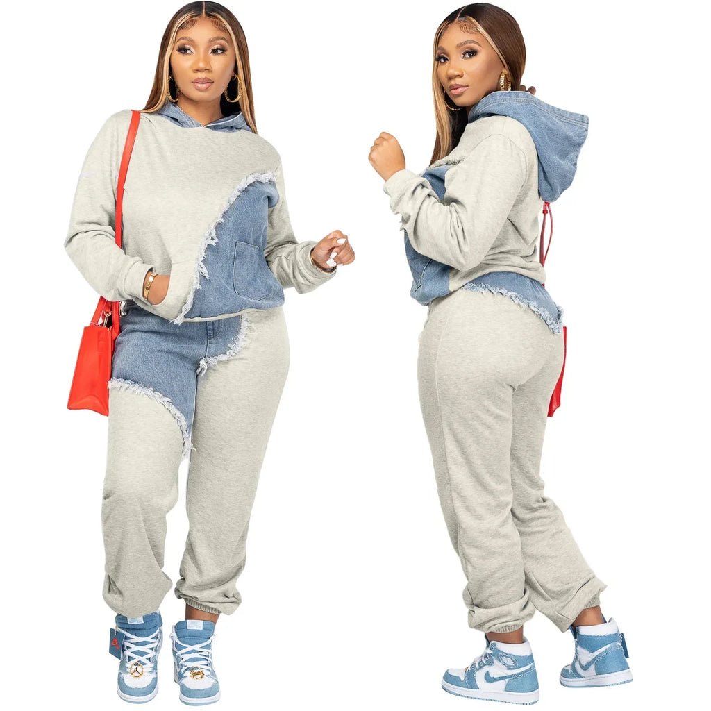 Women's African Patchwork Top and Pants Two-Piece Set