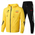 Men's Zip-Up Hooded Sweatshirt and Pants Two Piece Set
