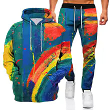 Ink Graffiti 3D Printed Hoodie and Sweatpants Set