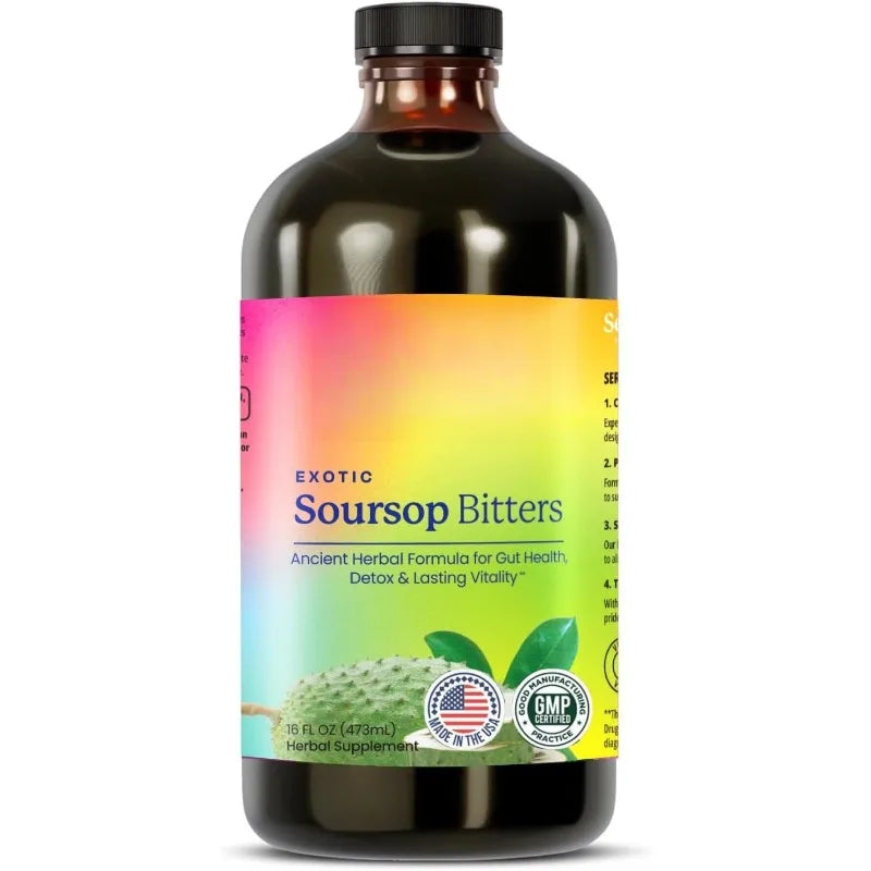 Soursop Bitters Liquid Herbal Extract Ginger Turmeric Sea Moss