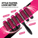 6-Piece Rolling Hair Comb Set for Blow-Dry Styling