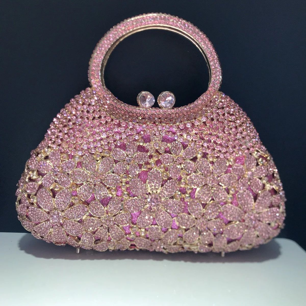 Women's Luxury Daisy Flower Rhinestone Evening Clutch Bag