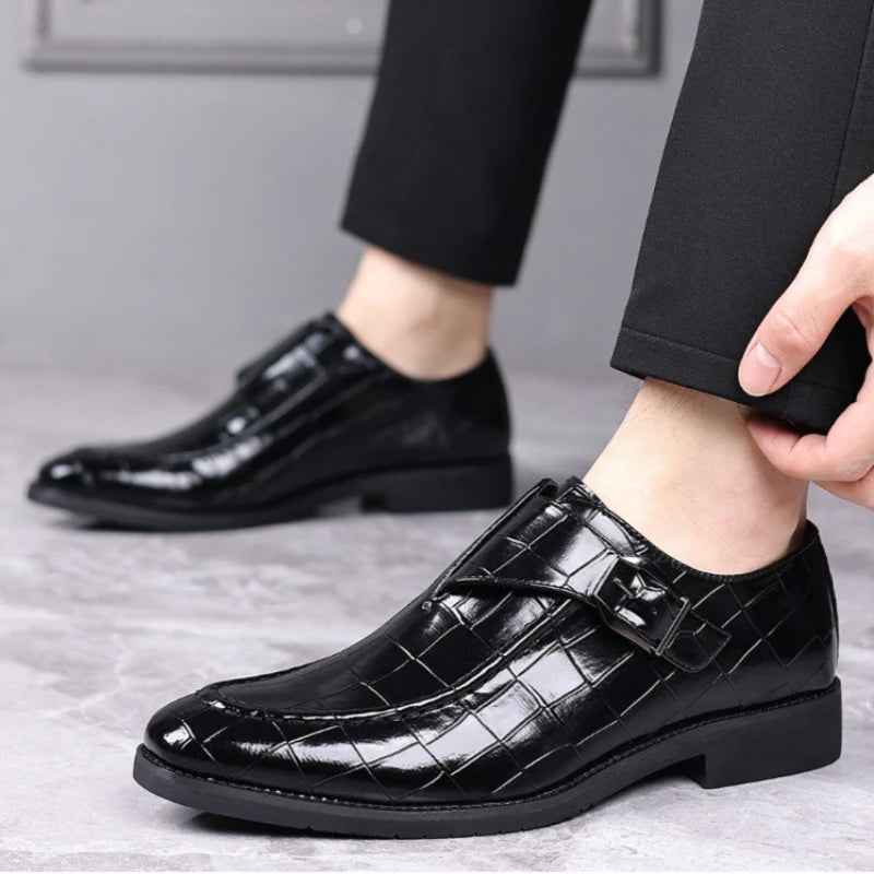 Men's Luxury Monk Strap Pointed Toe Dress Shoes
