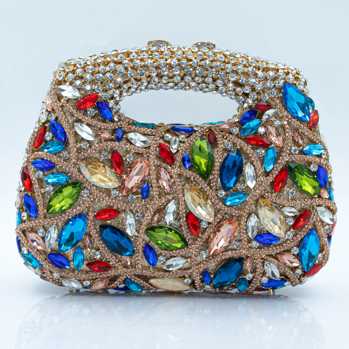 Women's Luxury Rhinestone Top Handle Evening Clutch Bag