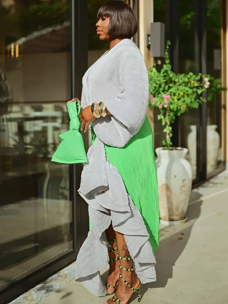 Women's African Asymmetric Dashiki Maxi Dress