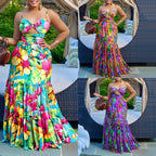 Women's Spaghetti Strap Dashiki Maxi Dress
