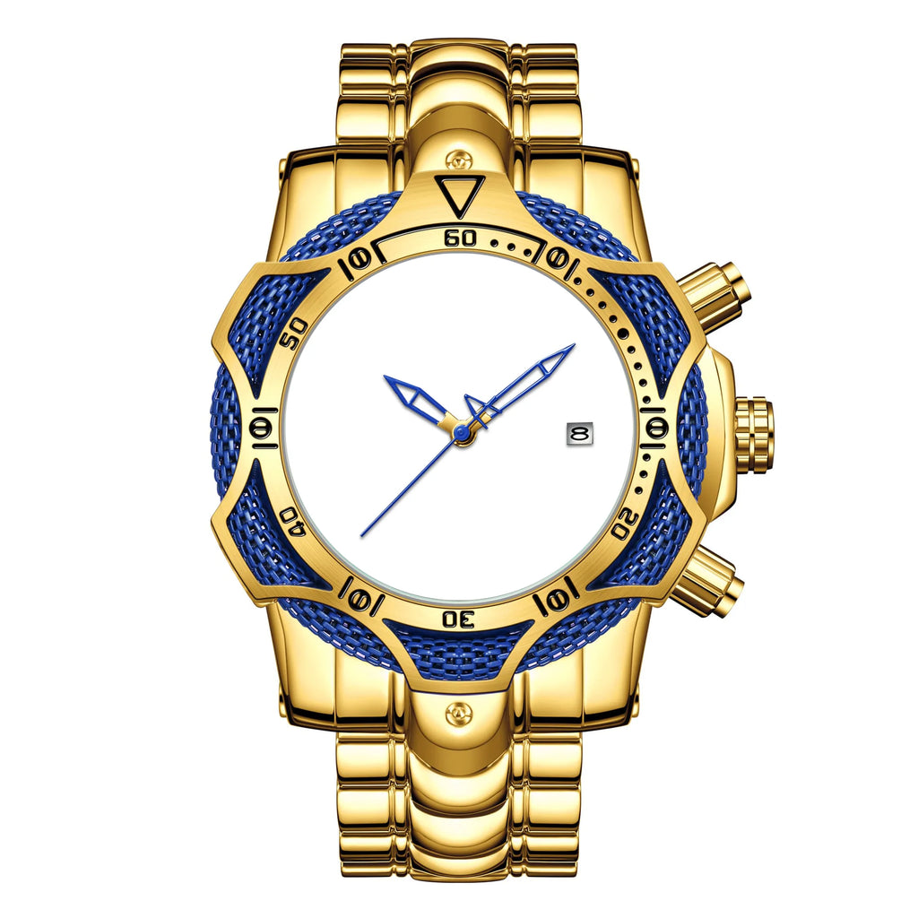 Men's Fashion Large Dial Water-Resistant Quartz Wristwatch