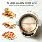 Electric Dough Mixer and Kneader with Fermentation 200W