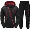 Men's Letter Print Zip Hoodie and Jogger Pants Set
