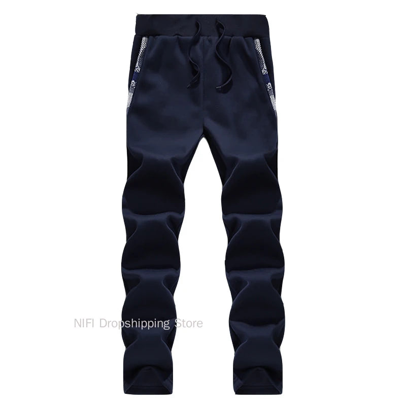 Men's Thick Warm Fleece Hooded Jacket and Pants Set