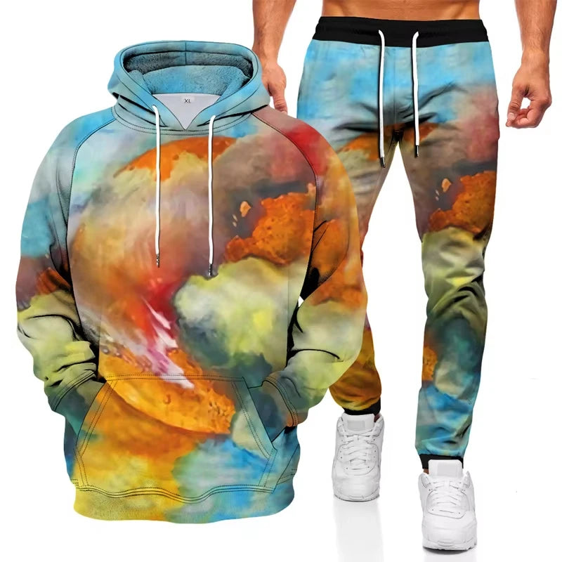 Ink Graffiti 3D Printed Hoodie and Sweatpants Set