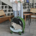 Breathable Space Capsule Rolling Pet Carrier Backpack for Cats Dogs