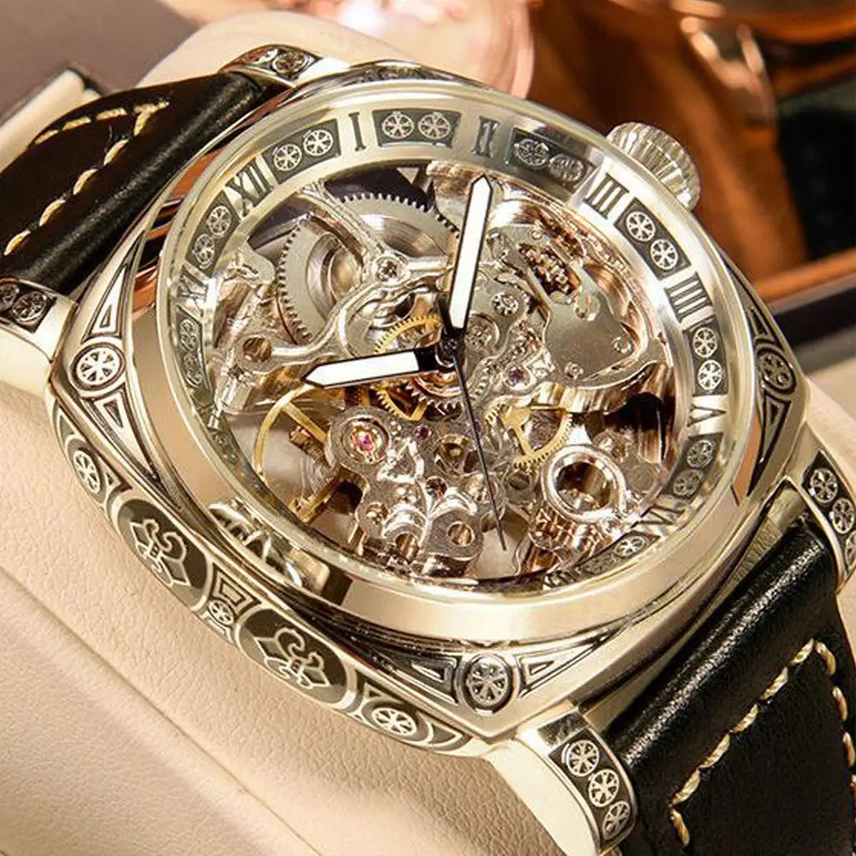 Men's Automatic Tourbillon Hollow Mechanical Watch
