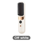 Cordless Ceramic Hair Straightener Brush with LED Display