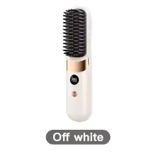 Cordless Ceramic Hair Straightener Brush with LED Display