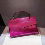 Women's Luxury Leather Snake Stitching Shoulder Handbag