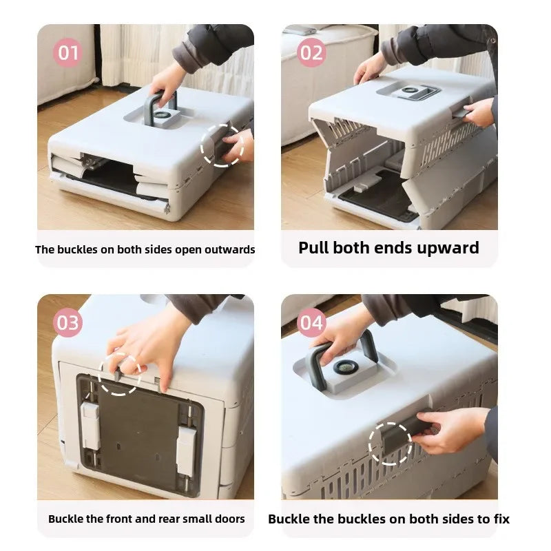 Foldable Pet Travel Carrier Suitcase Bag for Cats Dogs