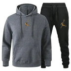 Men's Hooded Pullover and Jogger Pants Two-Piece Set