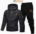 Men's Hooded Softshell Jacket and Pants Two Piece Set