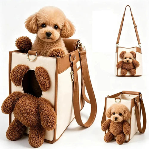 Cute Teddy Bear Dog Cat Portable Pet Backpack Tote Carrier