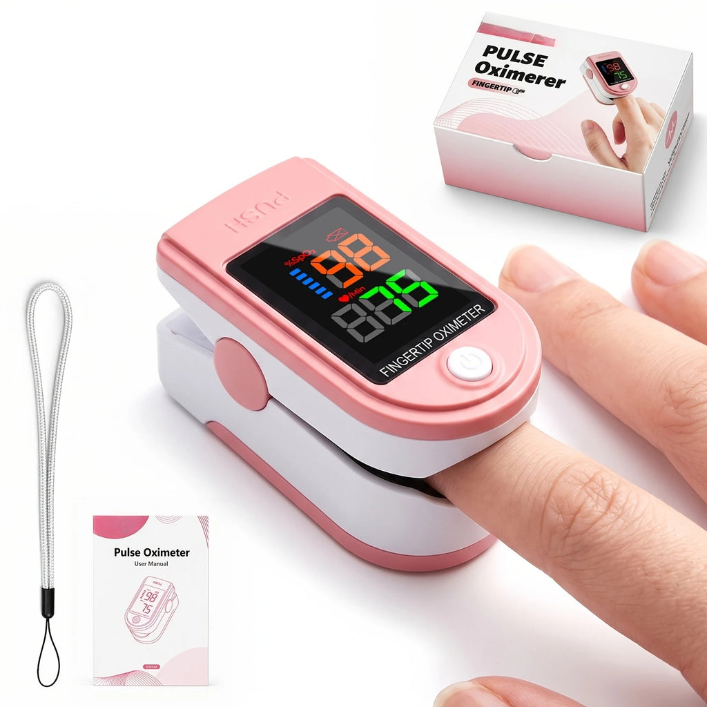 Fingertip Pulse Oximeter Blood Oxygen and Heart Rate Monitor
